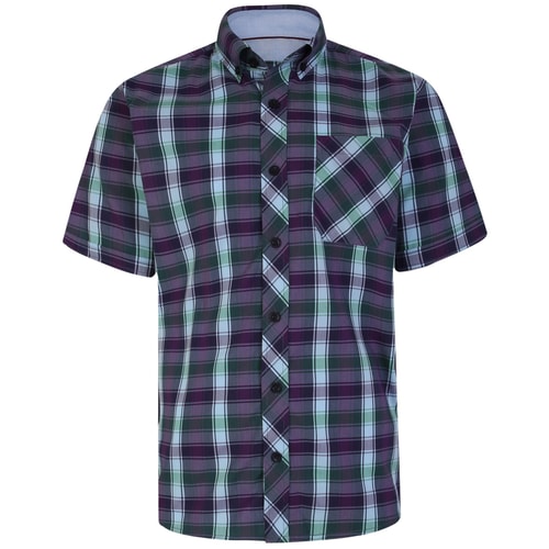 KAM Premium Stretch Karohemd Lila